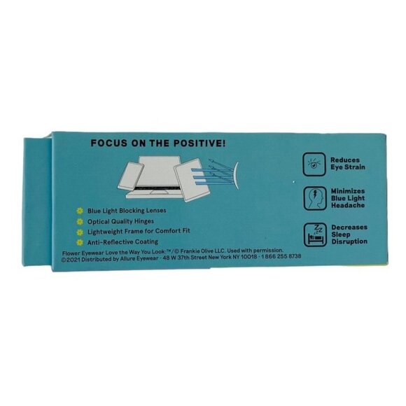 Flower Eyewear Blue Light Blocking Glasses Style Hazel +0.00 Pouch Protective - Picture 5 of 9